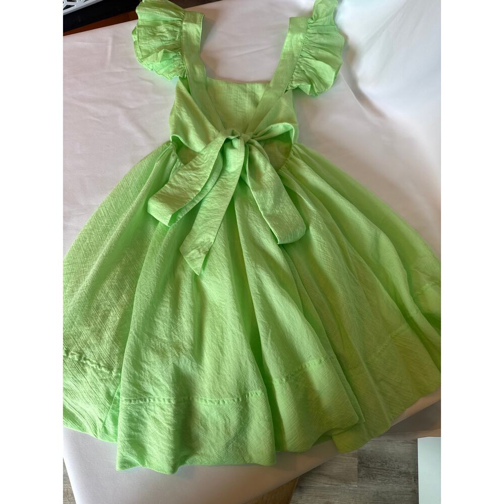 Mable Lime Green Babydoll Mini Dress Small Fairy Fae Cosplay Spring Dress - Picture 8 of 8